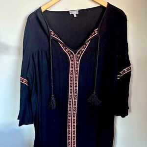 Black Tunic with Embroidered Details
